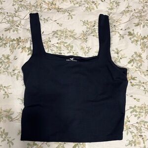 Hollister Navy Square Neck Crop Tank Top